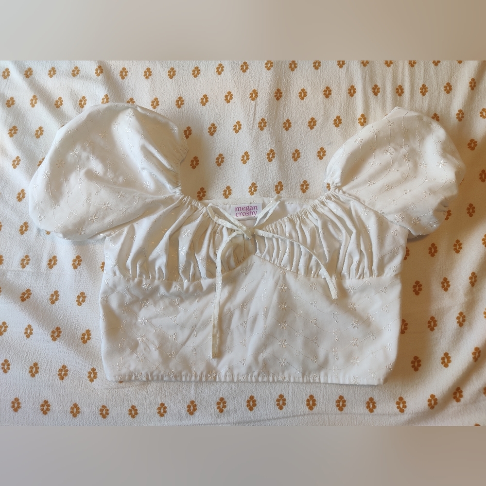 Posie Blouse in Broderie Anglaise in White